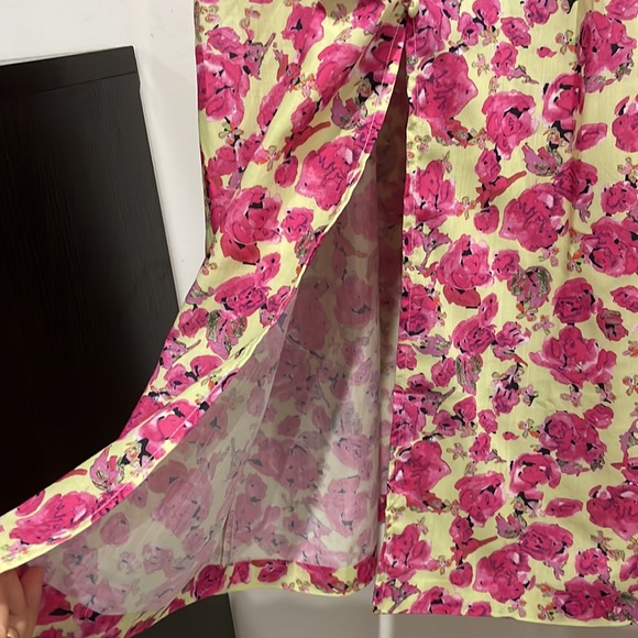 Shein Button Through Allover Pink and Yellow Floral Dress - Picture 10 of 11